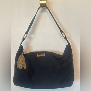 Kate Spade Black Nylon Shoulder Bag Gold Accents ( SEE PHOTOS & Description)